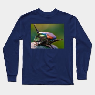 Beetle Yoga. Japanese Scarab Beetle Macro Photograph Long Sleeve T-Shirt